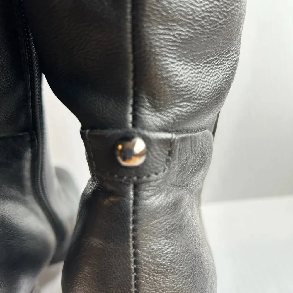 Liz & Co Black Leather Women's Calf Height Boots Size 9 Heel 4" - Picture 9 of 15